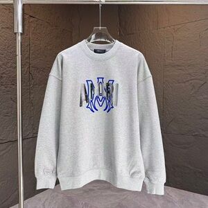 AMIRI Light Gray Sweatshirt with Bold Blue Logo